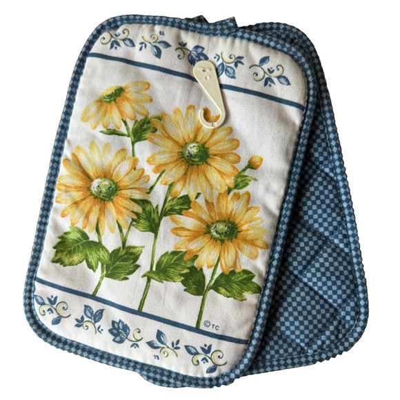 Home Trends Pot Holders, Set of 2, 10x7, 100% Cotton - New B5 - Picture 2 of 2